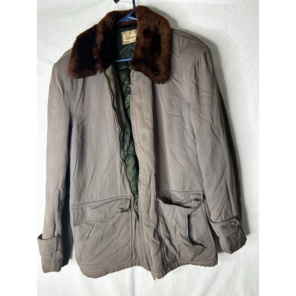 Rare Vintage 1950-1970 Men's McGregor tailored FauxFur Collar Zip-Up Jacket 42